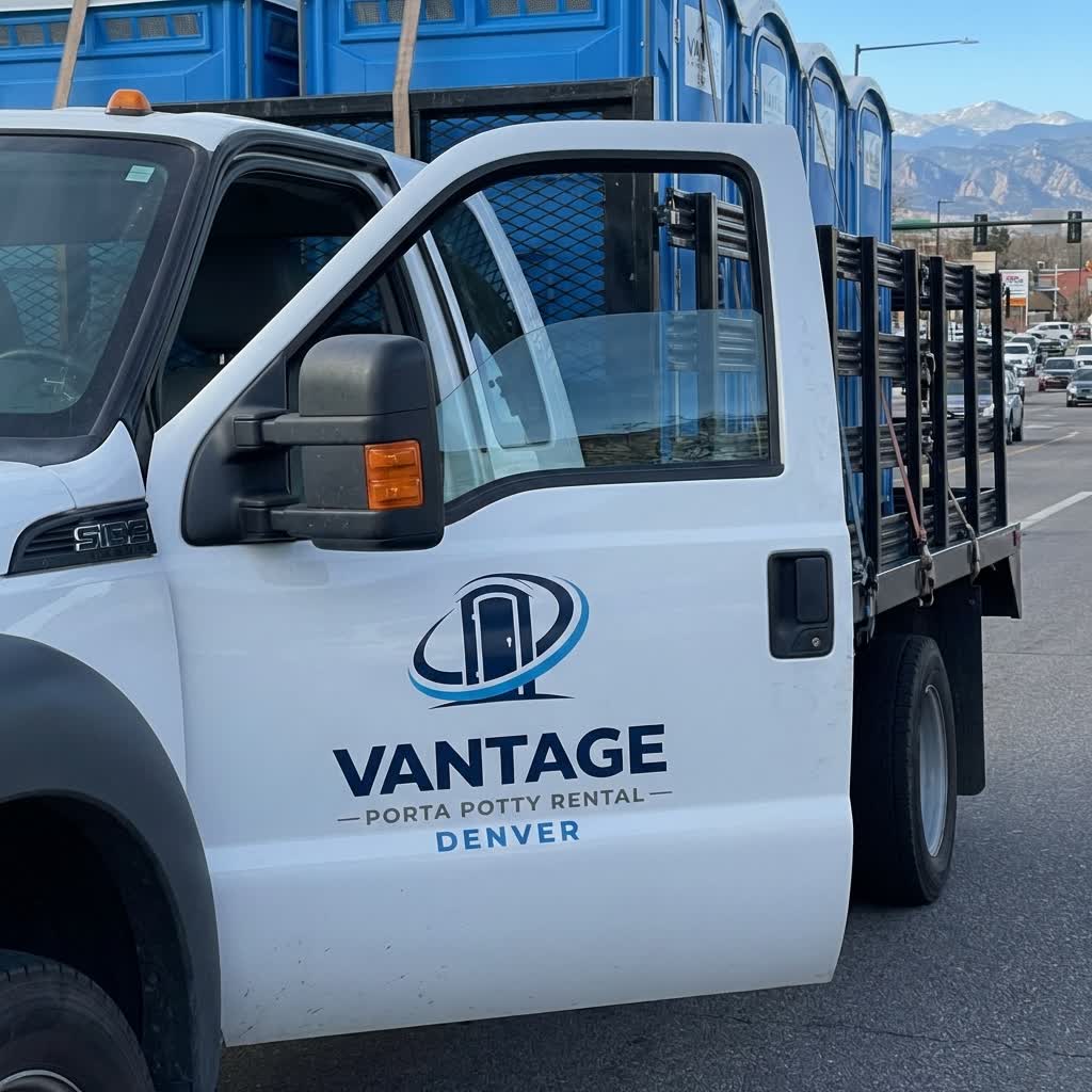 Vantage Porta Potty Rental Denver delivery truck